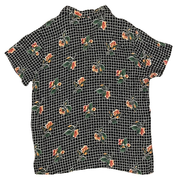 VINTAGE Collared Shirt • Grid and Floral Patterned• US Medium - Picture 8 of 8